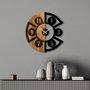Wallity Reloj de pared Pizza Slice de madera y metal en Nogal y Negro